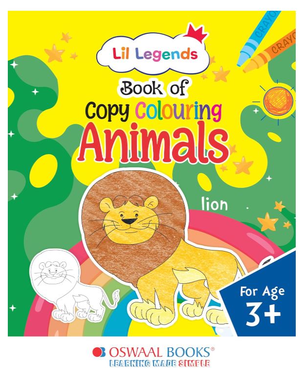 Oswaal Lil Legends Book of Copy Colouring for kids,To Learn About Animals, Age 3 +